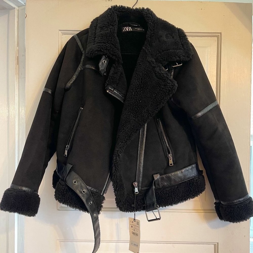 Zara Medium Biker Jacket Suede